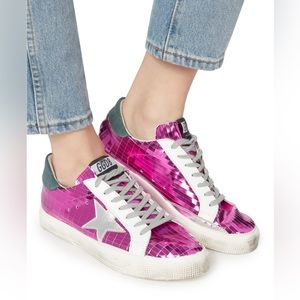 GOLDEN GOOSE May Hot Pink Mirror Sneakers 36EU